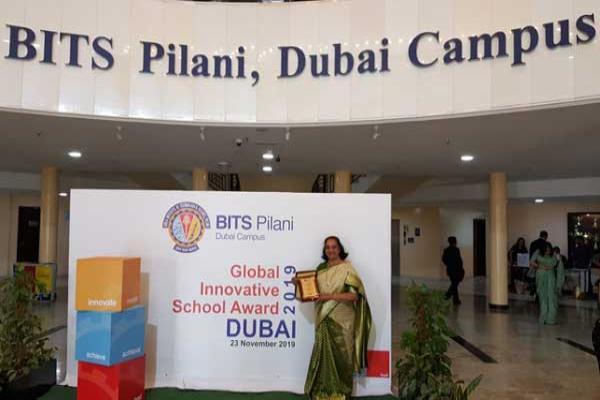 Maharishi Vidya Mandir Hyderabad, was recognised with the Global Innovative School Award 2019, by BITS Pilani, Dubai. The award presented under the category 'Innovation in Pedagogy', was received by Principal, Mrs. Vasanthy Parasuraman, at Dubai, at a gala function held in BITS Pilani Campus, on Saturday 23 November 2019, from the institute 's Director Dr. R.N. Saha.