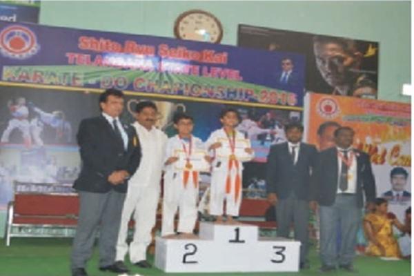 Sparring (9-11) State Level Karate Do ChampionShip  Master p.Krishna Kaundinya of class Vth (B) won glod Medal. 